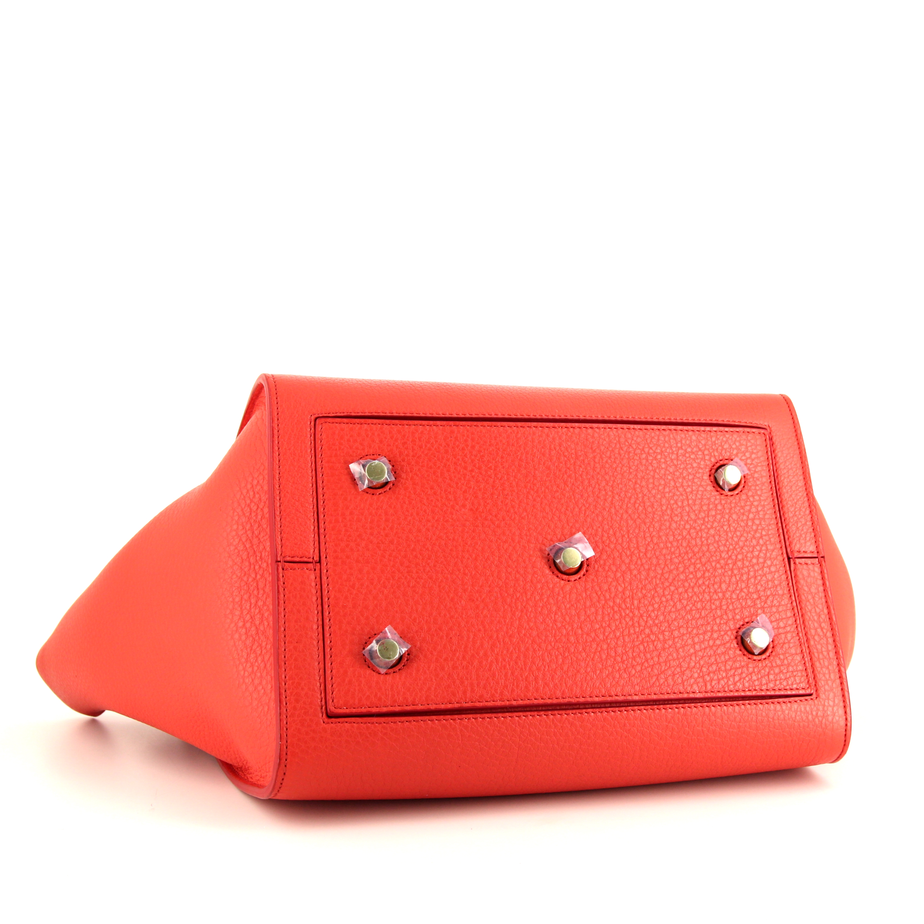 Borsa Celine Tie Bag modello medio in pelle rossa - Detail D4