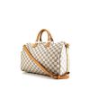 Louis Vuitton Speedy 35 handbag in azur damier canvas and natural leather - 00pp thumbnail