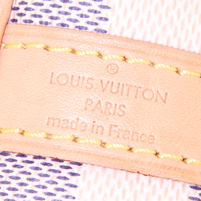 Louis Vuitton Speedy 35 handbag in azur damier canvas and natural leather - Detail D4