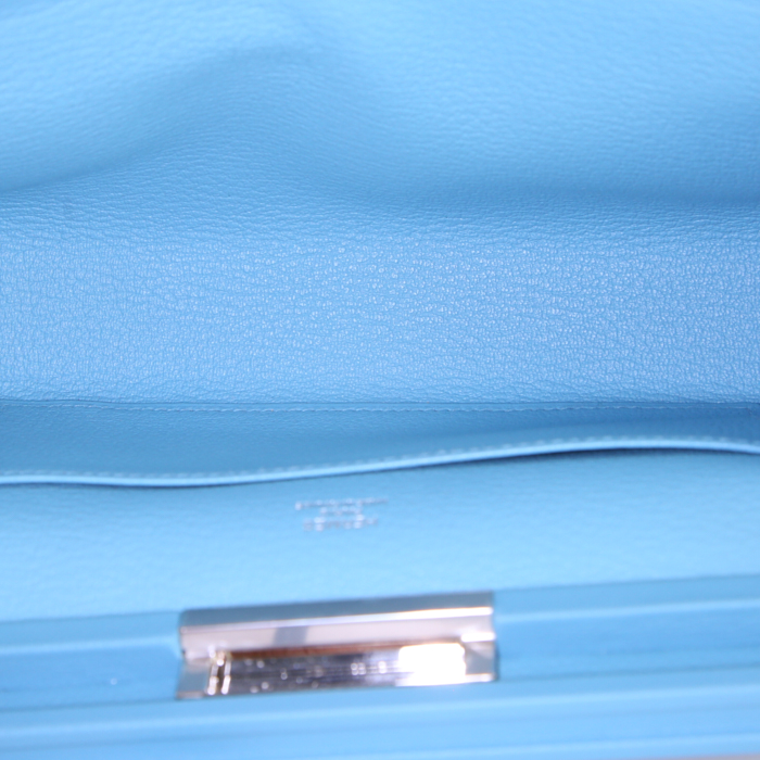 Borsa a tracolla Hermès Clic-H 21 in pelle Blu cielo - Detail D2