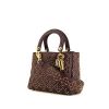 Dior Lady Dior medium model shoulder bag in burgundy leather cannage - 00pp thumbnail