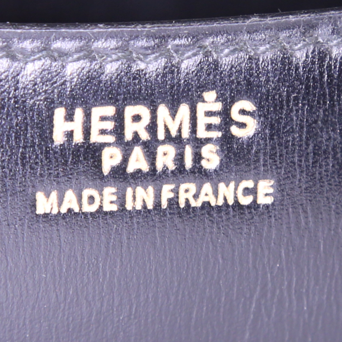 Bolso de mano Hermes Constance 24 cm en cuero box negro - Detail D4