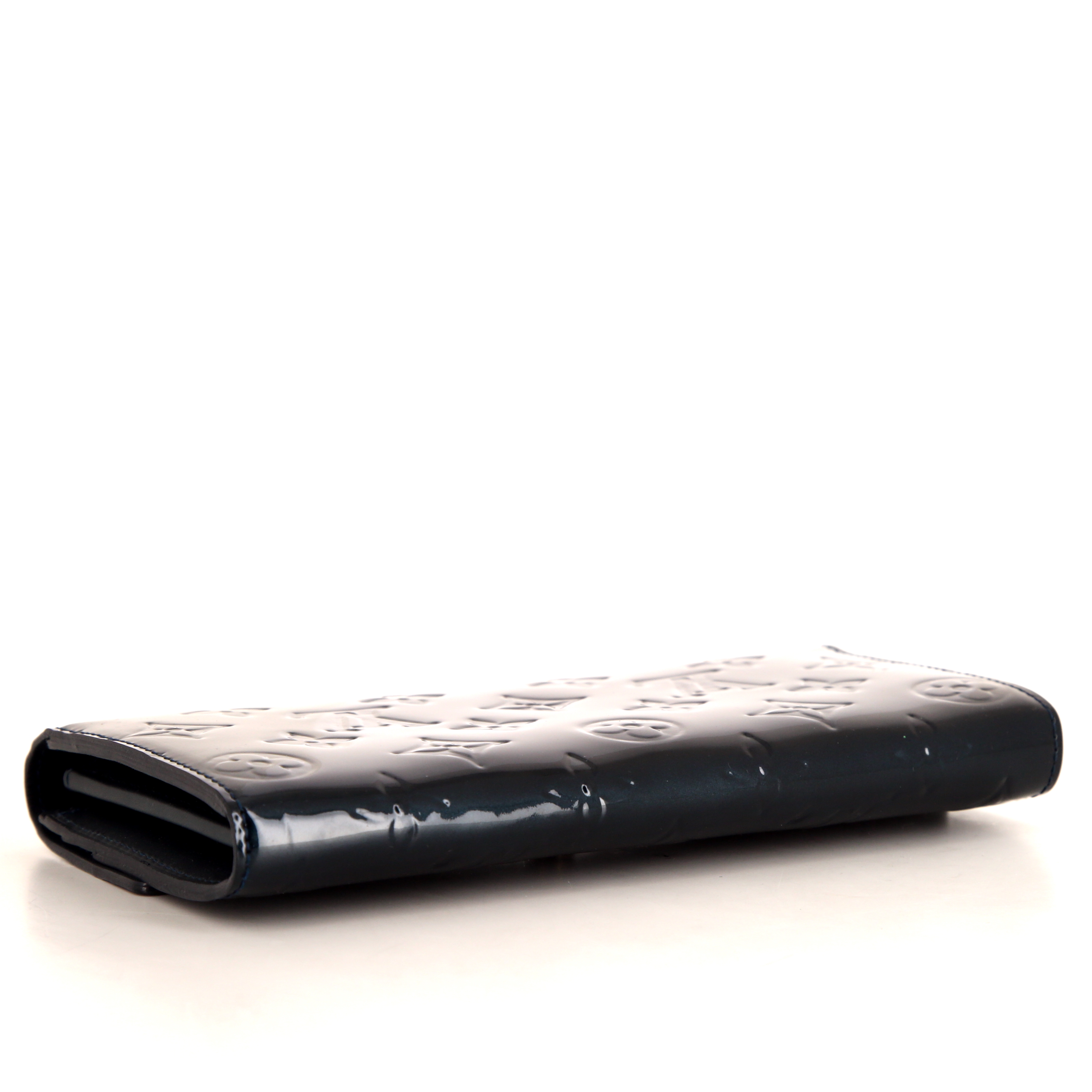 Portefeuille Louis Vuitton en cuir monogram empreinte bleu-pétrole - Detail D4