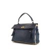 Saint Laurent  Muse Two handbag  in blue leather  and beige canvas - 00pp thumbnail