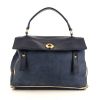 Saint Laurent  Muse Two handbag  in blue leather  and beige canvas - 360 thumbnail
