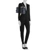 Saint Laurent  Muse Two handbag  in blue leather  and beige canvas - Detail D1 thumbnail