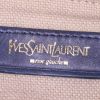 Sac à main Yves Saint Laurent Muse Two en cuir bleu et toile beige - Detail D3 thumbnail