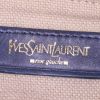 Saint Laurent  Muse Two handbag  in blue leather  and beige canvas - Detail D3 thumbnail