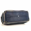 Saint Laurent  Muse Two handbag  in blue leather  and beige canvas - Detail D4 thumbnail