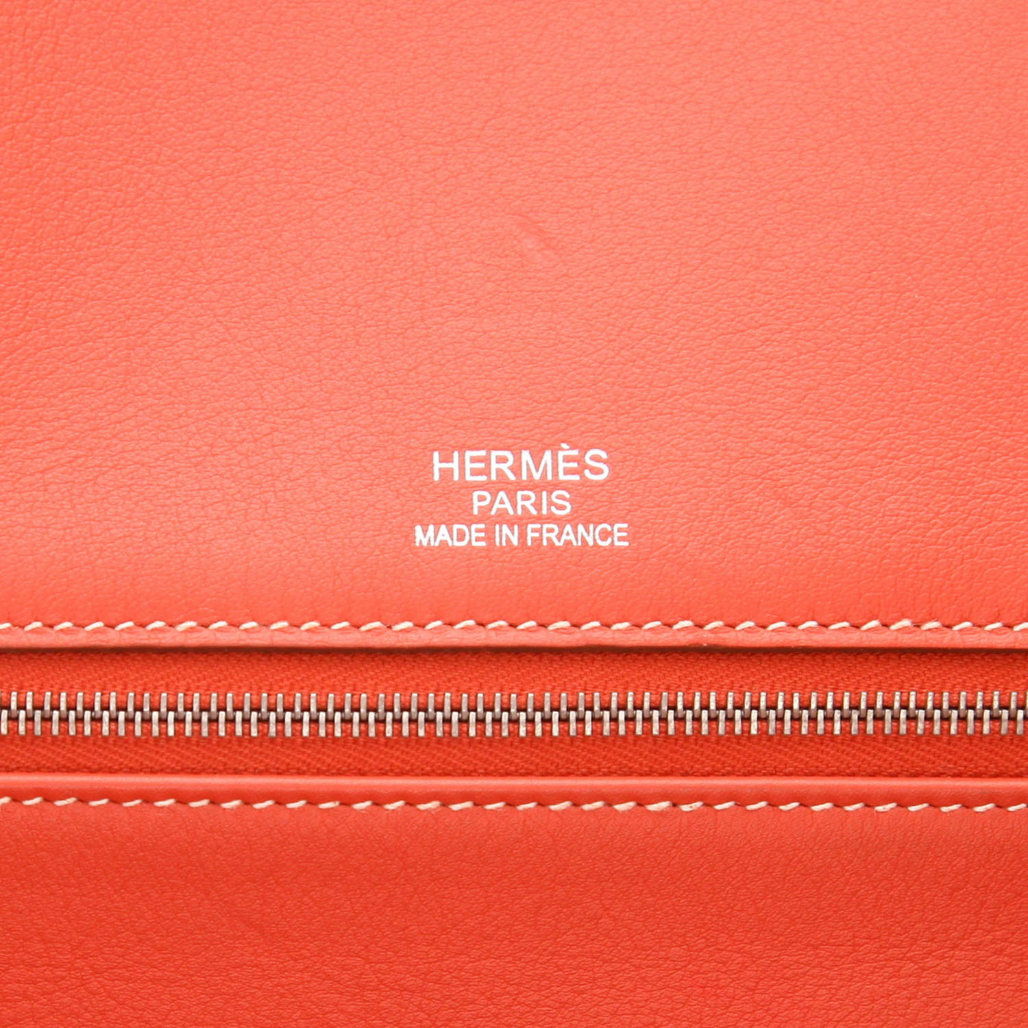 Sac à main Hermes Birkin Ghillies 40 cm en cuir lisse sanguine et toile beige - Detail D2