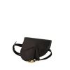 Bolsito-cinturón Dior Saddle en cuero granulado negro - 00pp thumbnail