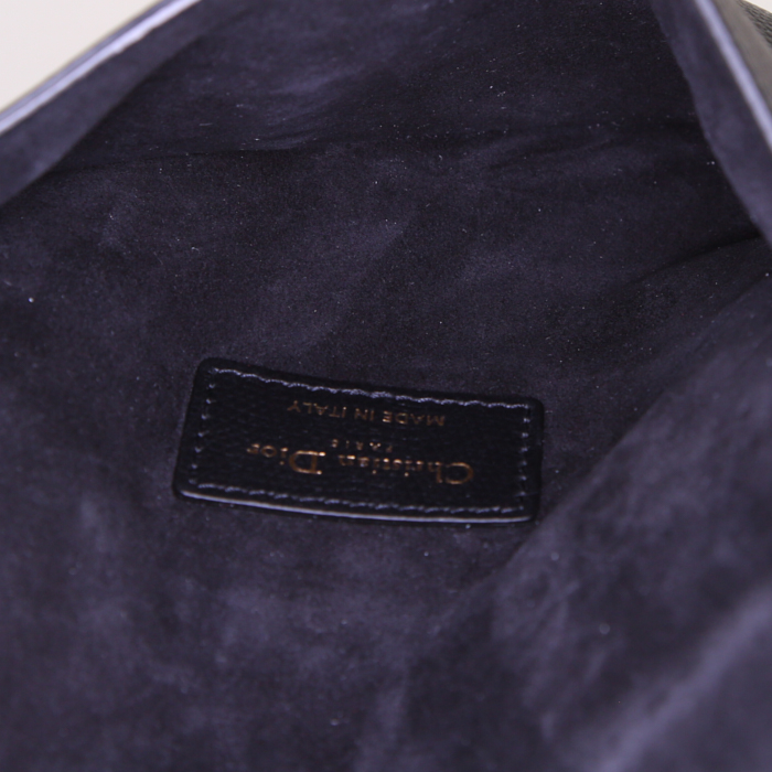 Pochette-cintura Dior Saddle in pelle martellata nera - Detail D2