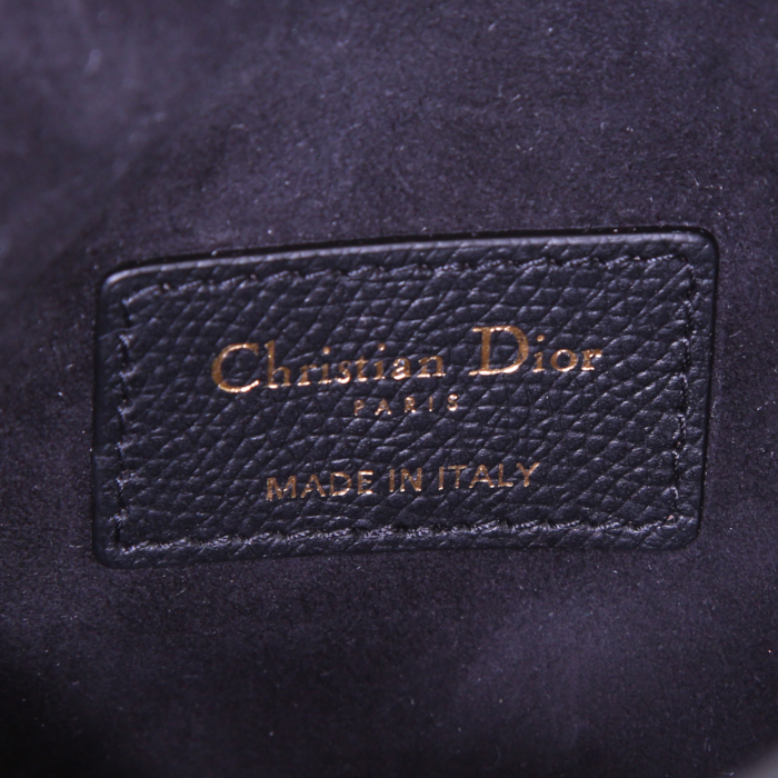 Bolsito-cinturón Dior Saddle en cuero granulado negro - Detail D3