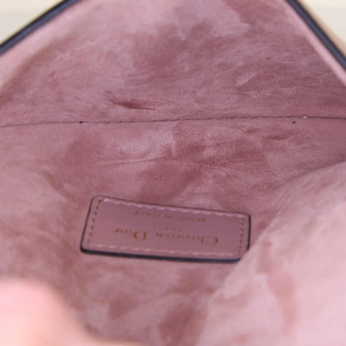 Pochette-cintura Dior Saddle in pelle beige rosato - Detail D2
