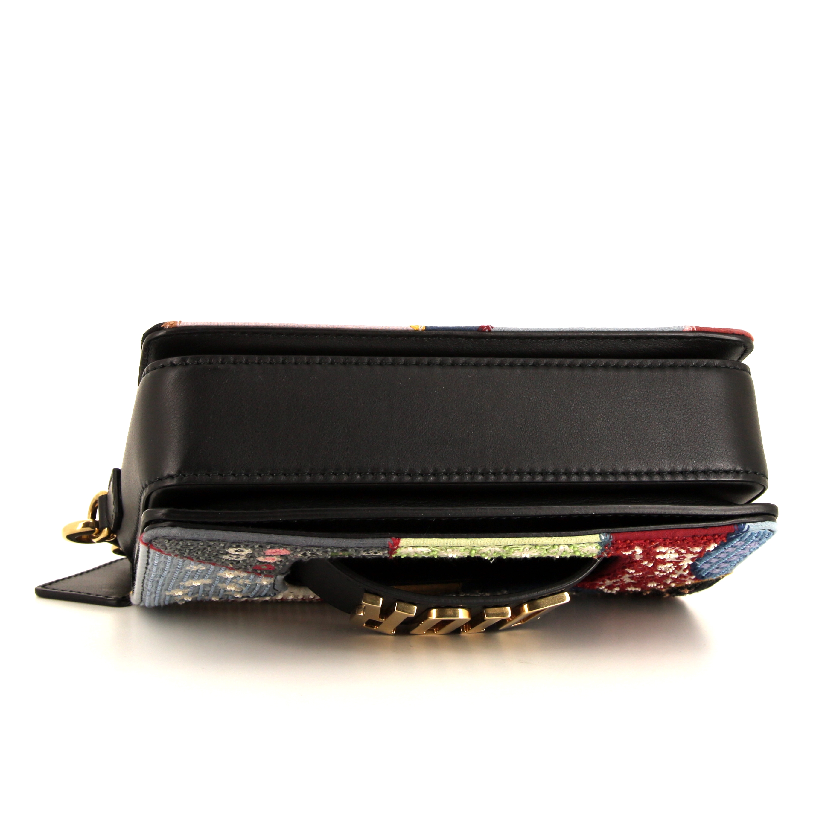 Sac bandoulière Dior DIO(R)EVOLUTION en toile multicolore et cuir noir - Detail D5