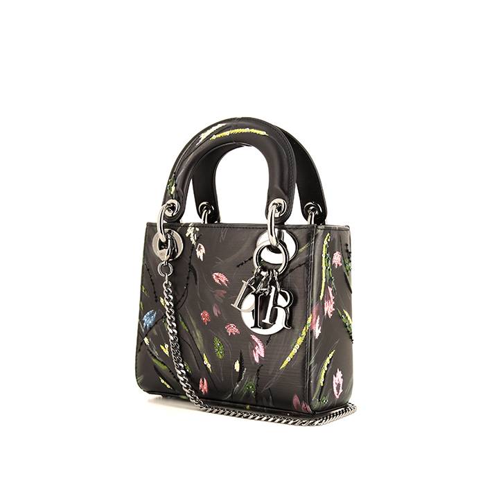 Sac à main Dior Lady Dior Edition Limitée mini en cuir noir
