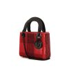 Dior Mini Lady Dior shoulder bag in red and black strass and black leather - 00pp thumbnail