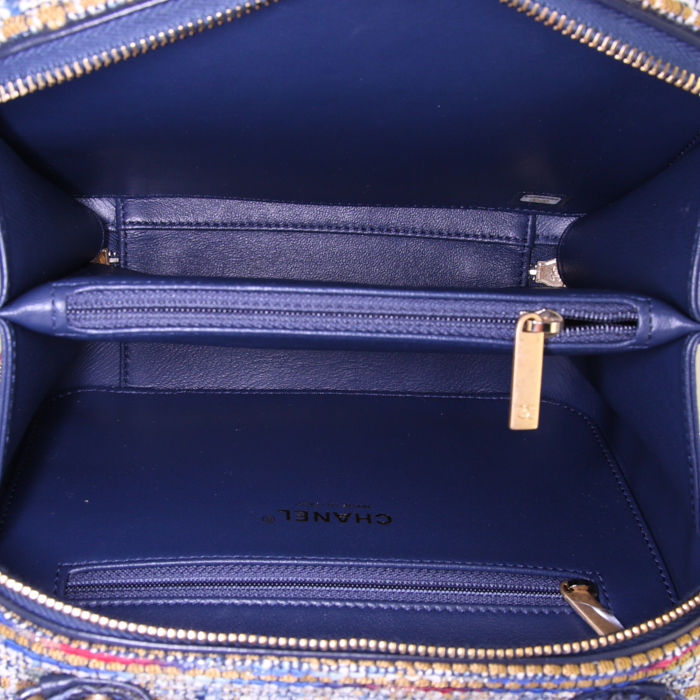 Vanity Chanel Vanity en tweed multicolore et python bleu - Detail D3