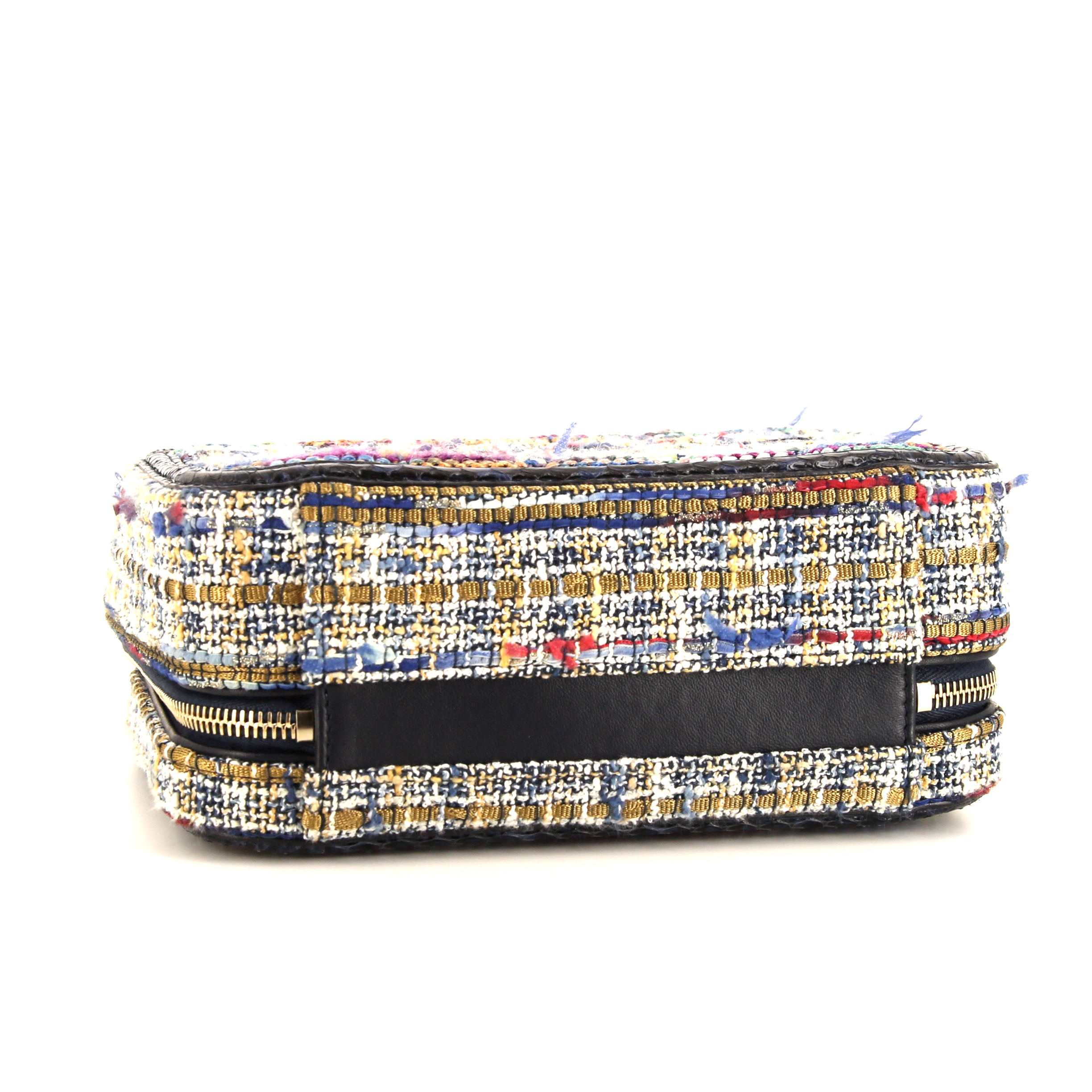 Vanity Chanel Vanity en tweed multicolore et python bleu - Detail D5