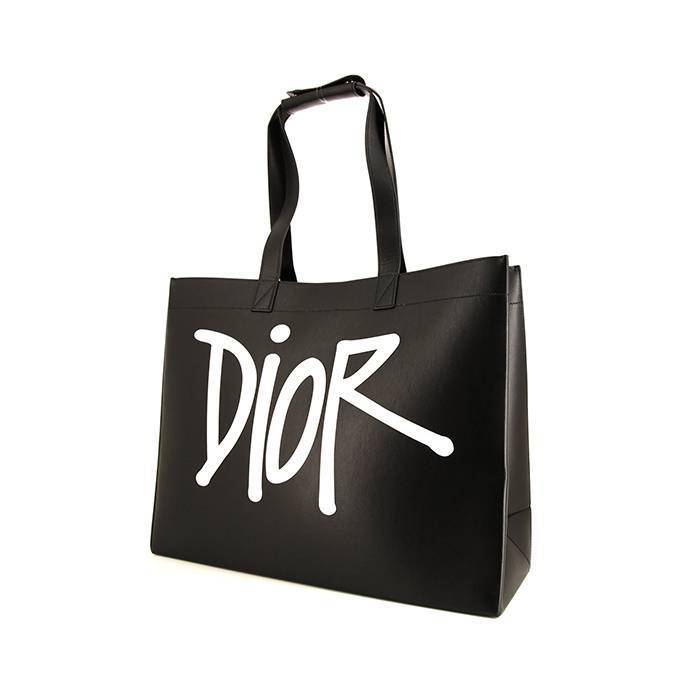 Sac cabas Dior D-Dior Editions Limitées Stüssy 2020 en cuir noir - 00pp