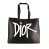 Shopping bag Dior D-Dior Editions Limitées Stüssy 2020 in pelle nera - 360 thumbnail