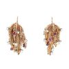 Articulated Vintage 1980's earrings in 14 carats pink gold,  diamonds and ruby - 00pp thumbnail