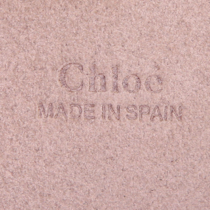 Chloé Faye shoulder bag in grey python and brown suede - Detail D3