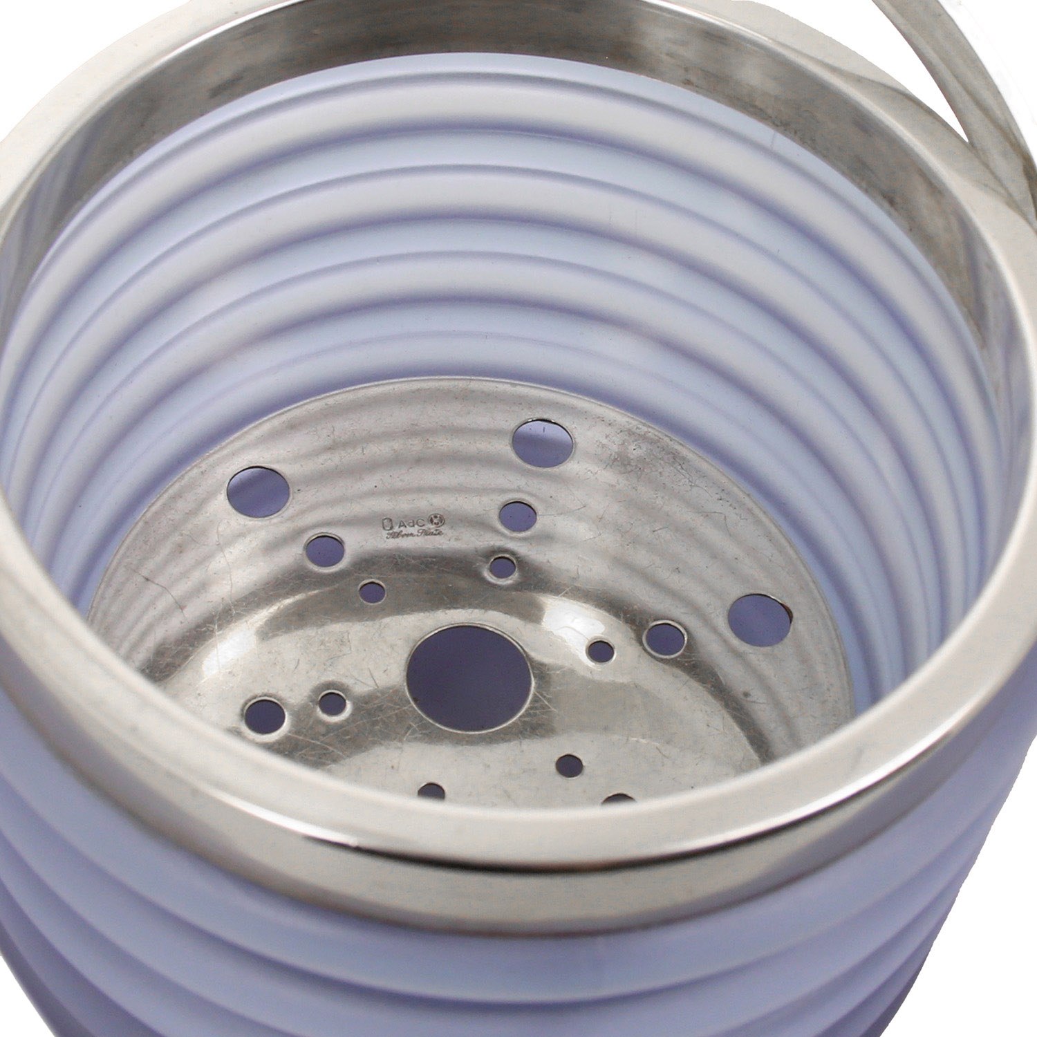 Sergio Asti, rare set from the "Onda" series, in glass and silver-plated metal, Arnolfo di Cambio edition, signed, creation of 1968, 1970s edition - Detail D2