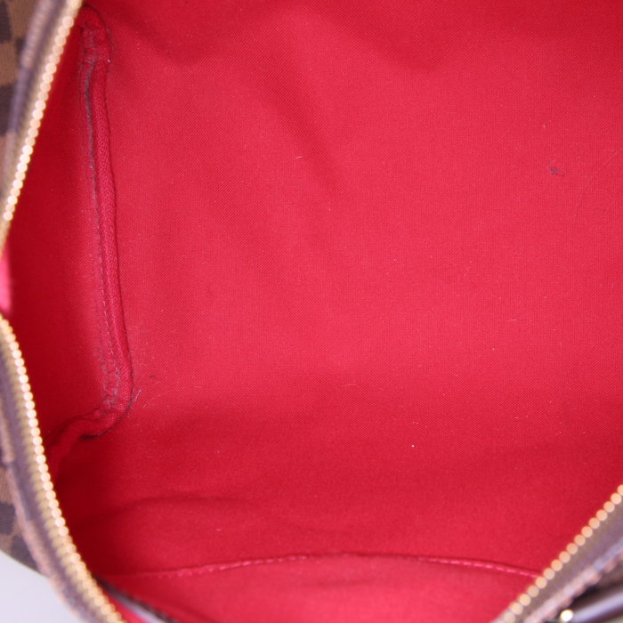 Borsa Louis Vuitton Speedy 30 in tela a scacchi ebana e pelle marrone - Detail D2