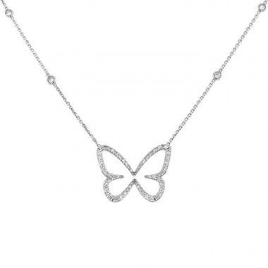 Collana Messika Butterfly in oro bianco e diamanti
