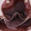 Louis Vuitton shopping bag in chocolate brown leather - Detail D2 thumbnail