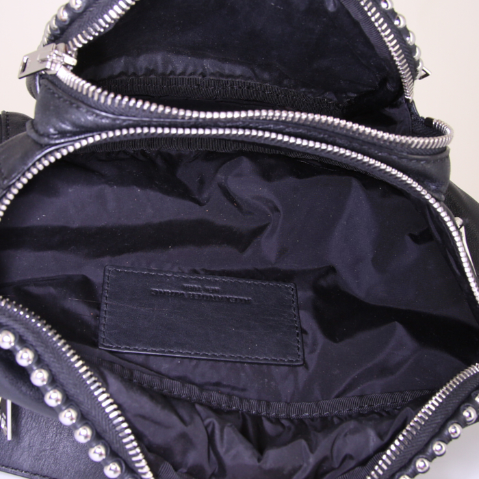 Pochette-cintura Alexander Wang in pelle nera con decoro di borchie - Detail D2