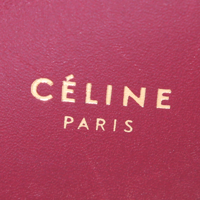 Sac bandoulière Céline Classic Box en cuir box bordeaux - Detail D3
