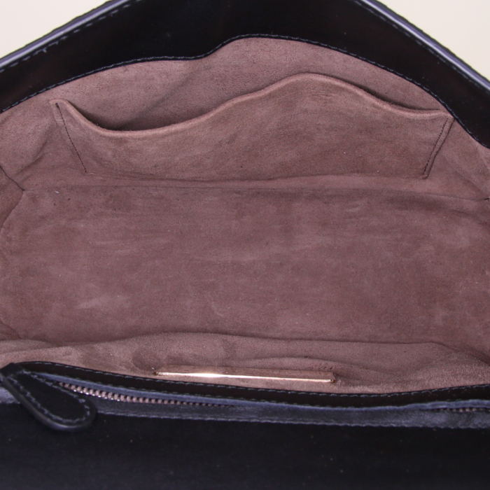 Sac à main Bottega Veneta en python marron et cuir noir - Detail D2