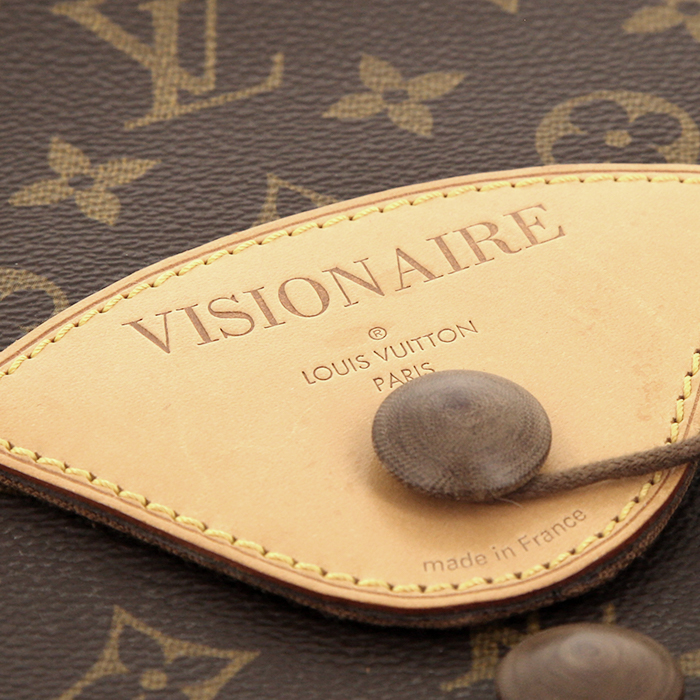 Pochette Louis Vuitton   in tela monogram marrone e pelle naturale - Detail D1