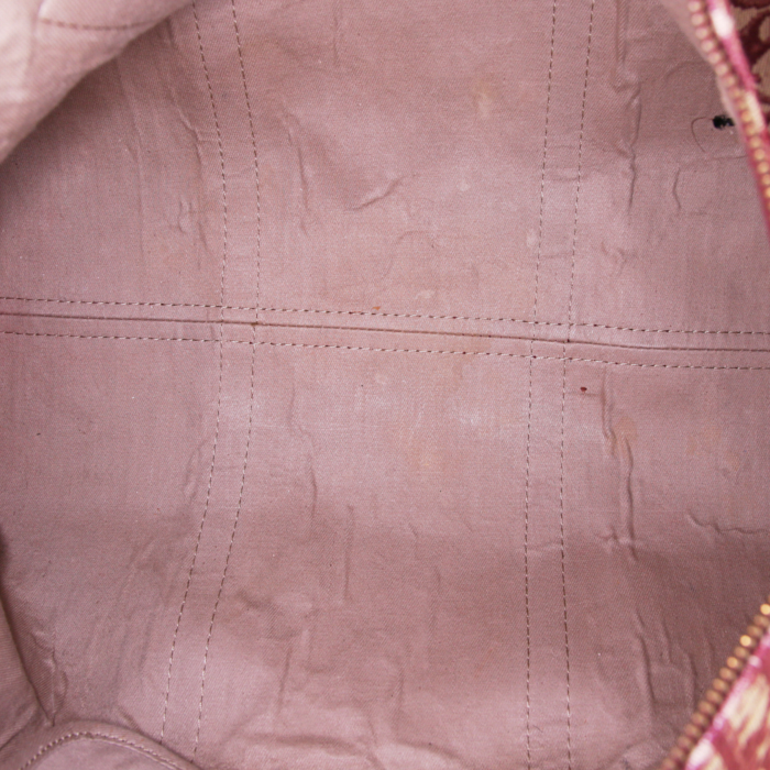 Borsa Dior in tela siglata bordeaux e pelle bordeaux - Detail D2