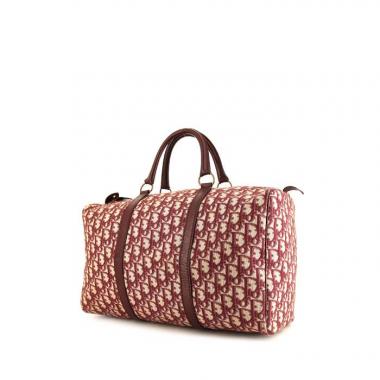 Bolso de mano Dior en lona monogram color burdeos y cuero color burdeos