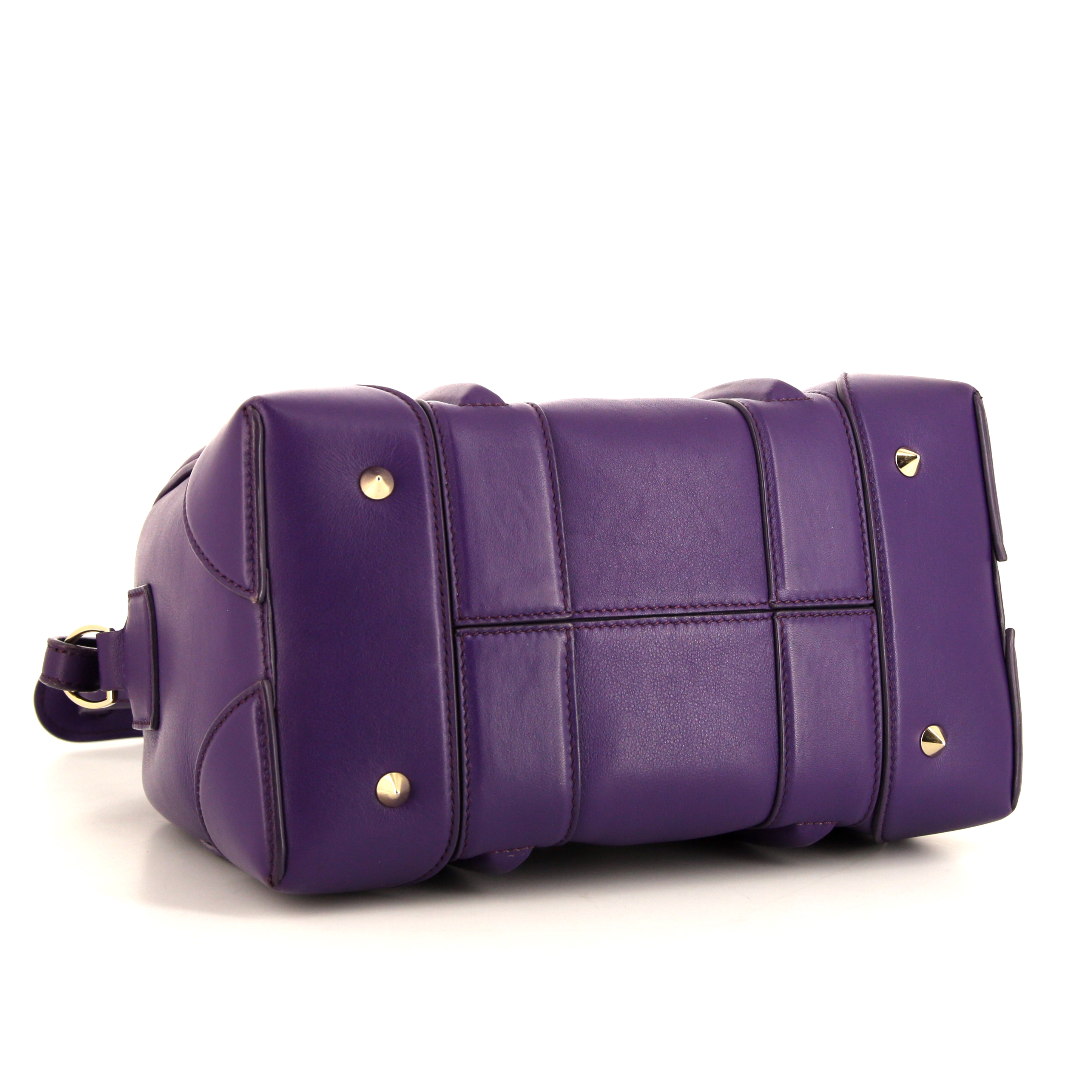 Handbag in purple leather - Detail D5