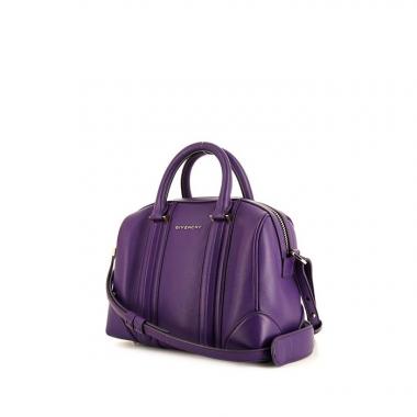 Bolso de mano en cuero violeta