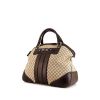 Gucci Catherine handbag in beige canvas and chocolate brown leather - 00pp thumbnail
