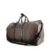 Bolsa de viaje Louis Vuitton Keepall 55 cm en lona Monogram marrón y cuero negro - 00pp thumbnail