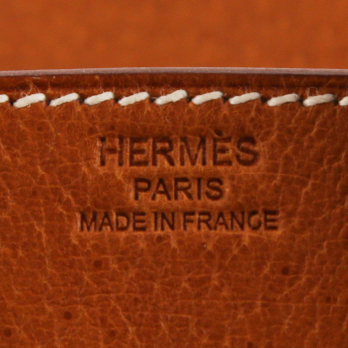 Hermes Birkin 25 cm handbag in gold Pecari leather - Detail D3