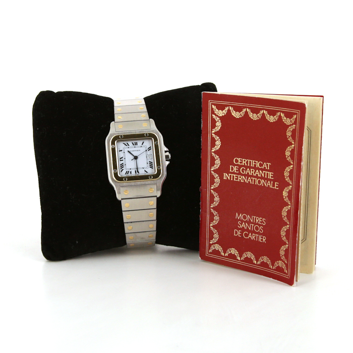 Reloj Cartier Santos de oro y acero Circa  1987 - Detail D2