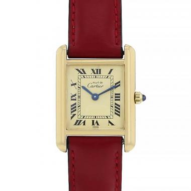Reloj Cartier Tank Must de plata dorada Circa  1990