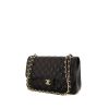 Chanel Timeless jumbo shoulder bag in black quilted grained leather - 00pp thumbnail