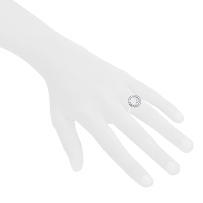 Bague Chopard Happy Diamonds en or blanc et diamants - Detail D1