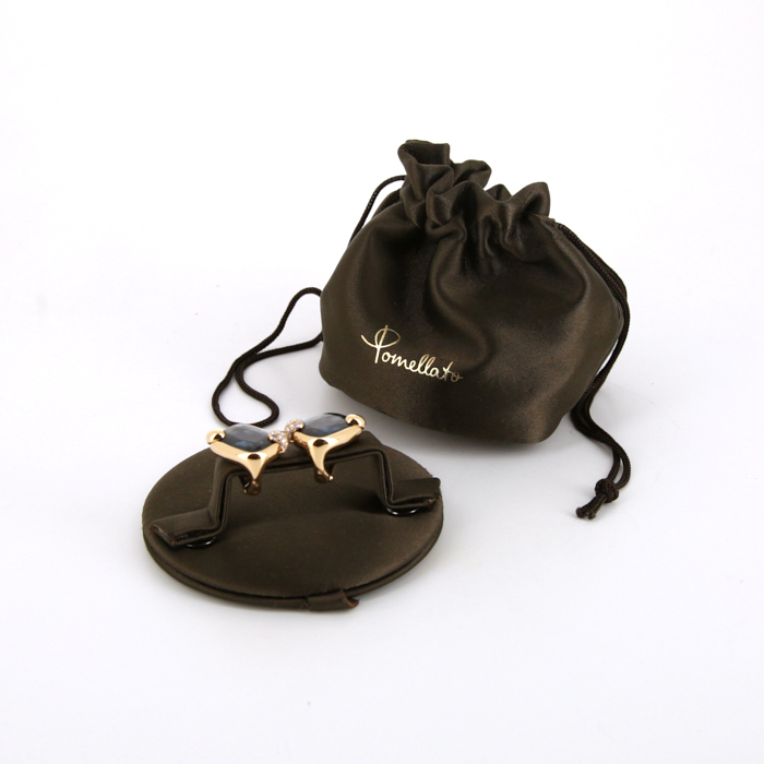 Orecchini Pomellato Ritratto in oro rosa,  topazio blu e diamanti - Detail D2