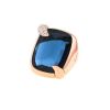 Pomellato Ritratto large model ring in pink gold,  topaz and diamonds - 00pp thumbnail