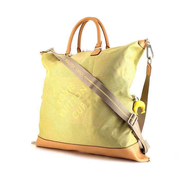 Louis Vuitton Polochon Travel Bag in Yellow Logo Canvas and Natural
