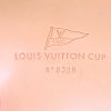 Bolsa de viaje Louis Vuitton Polochon en lona monogram amarilla y cuero natural - Detail D4 thumbnail